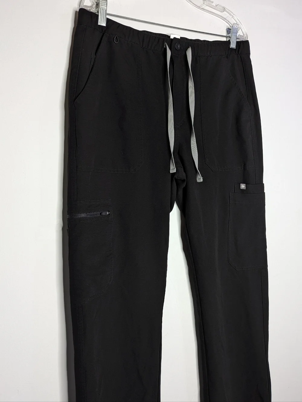 Figs Black Cairo Cargo Zip Up Drawstring Scrub Pant M